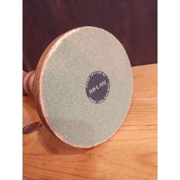 Hand Turned Large Wood Church Altar Candlestick CANDLE STICK vintage detailed - Picture 6 of 6